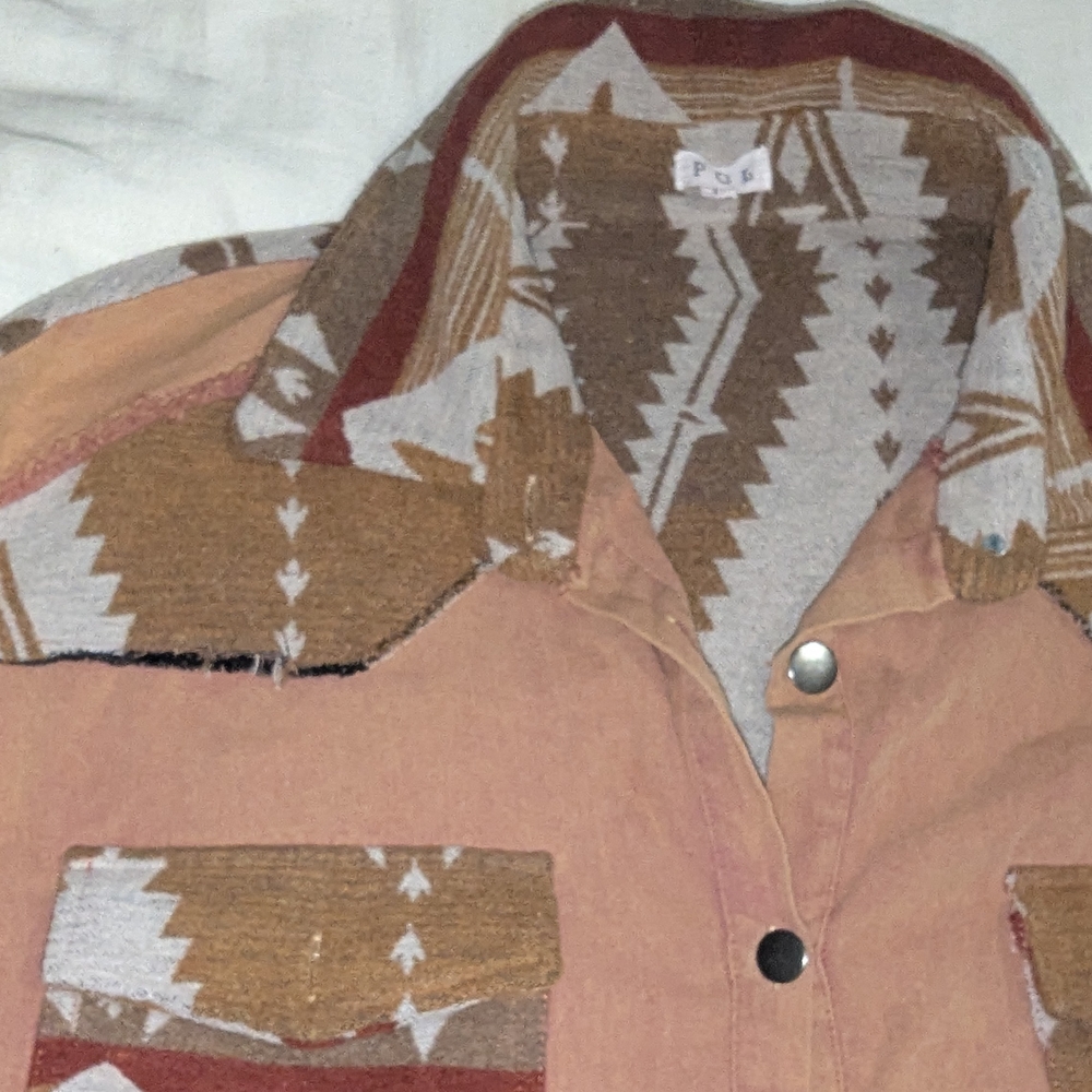 Pol Women's Oversized Burnt Orange Large Button-U… - image 4